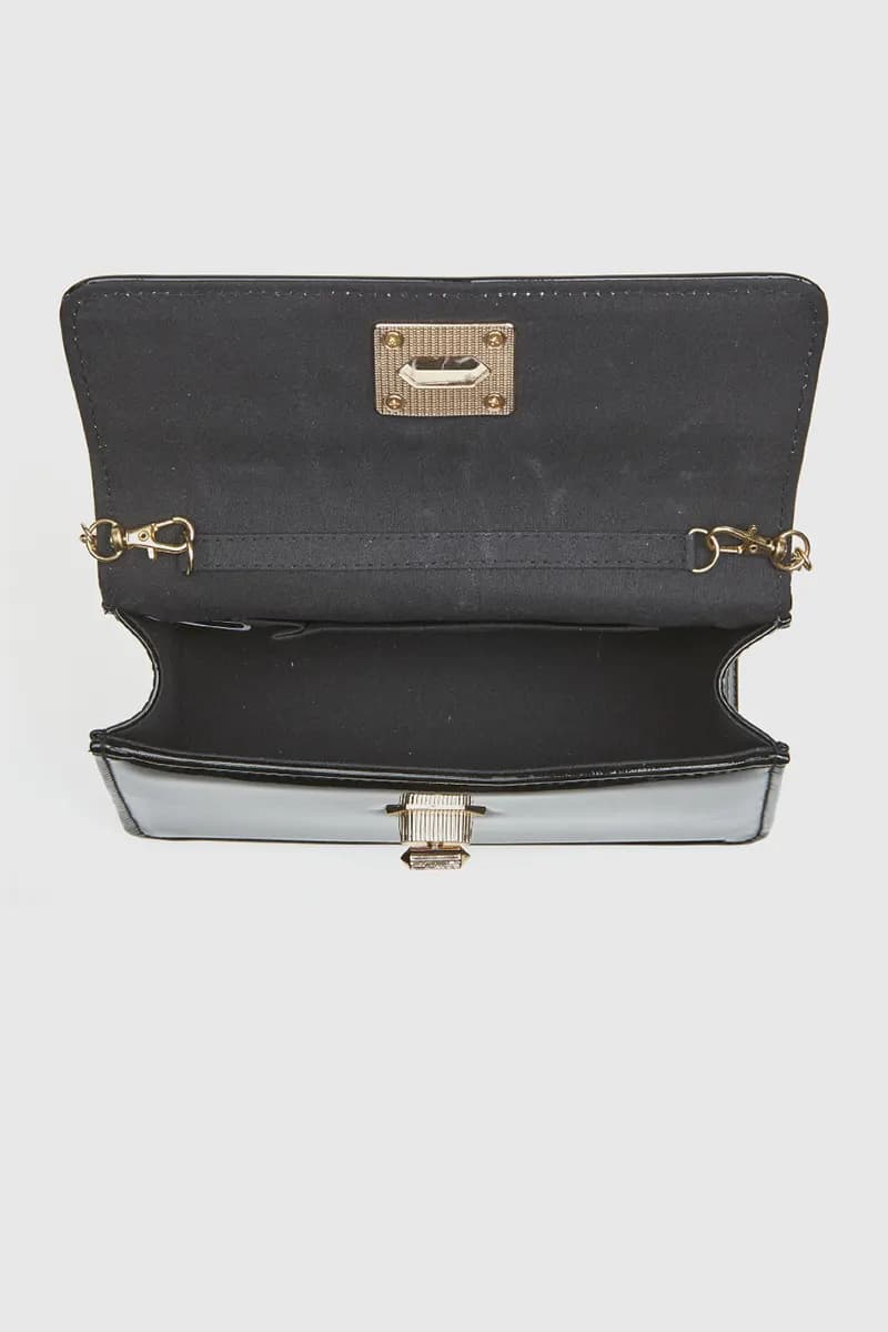 VERDE FASHION | Pochette con patta in ecopelle verniciata - 3