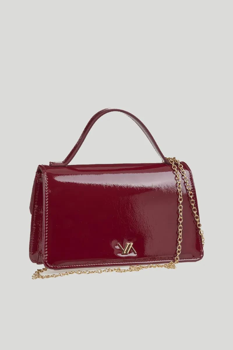 VERDE FASHION | Pochette con patta in ecopelle verniciata - 6