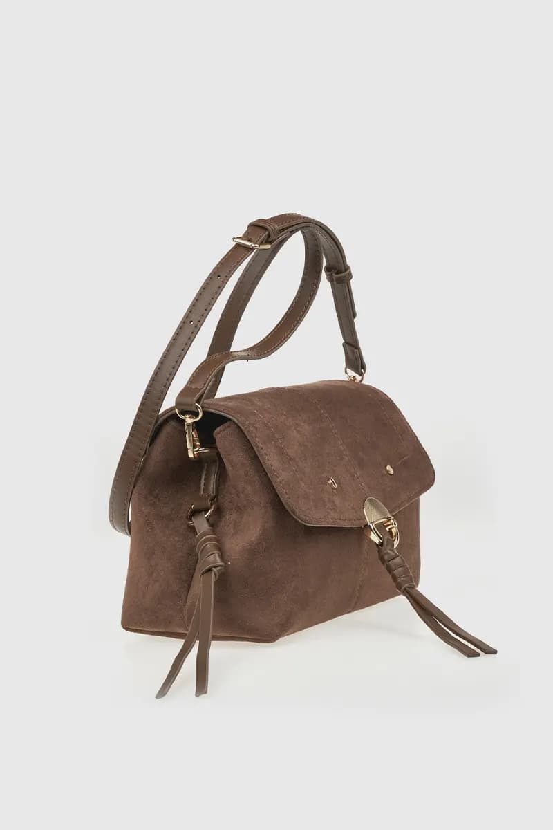 VERDE FASHION | Pochette con patta in ecopelle scamosciata - 4