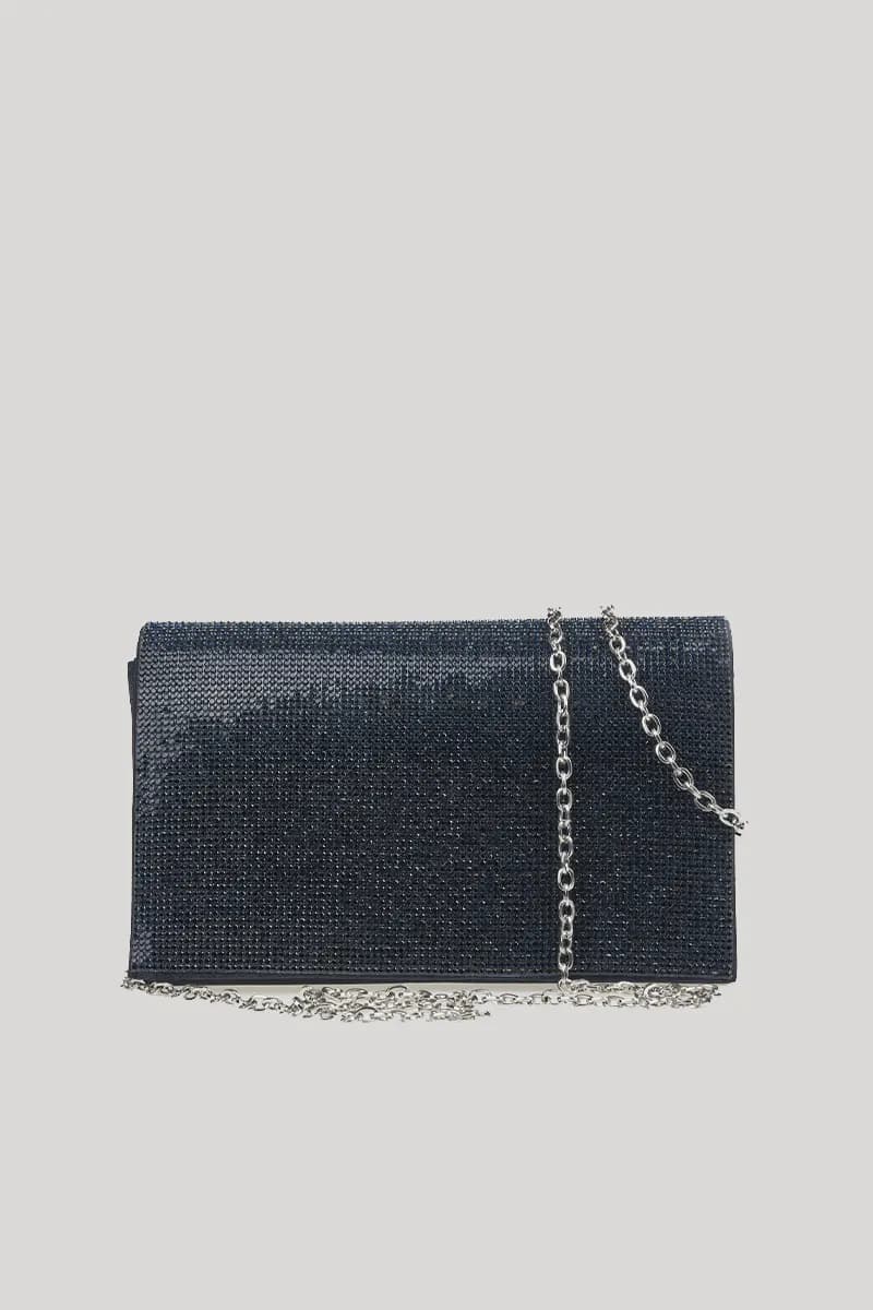 VERDE FASHION | Pochette con patta strass - 1