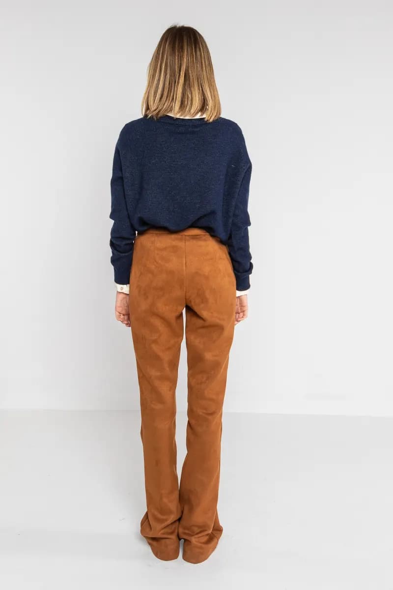 LOKITA | Pantalone flare effetto camoscio - 2