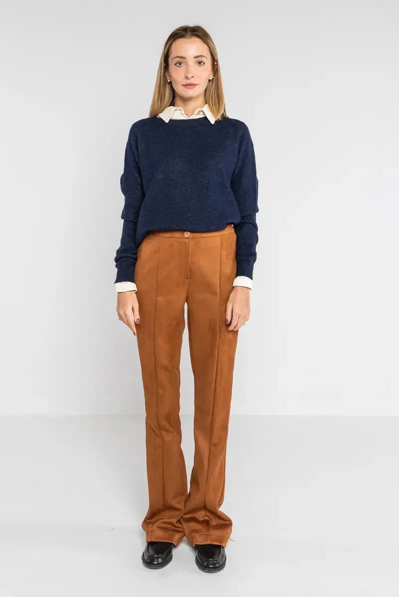 LOKITA | Pantalone flare effetto camoscio - 3