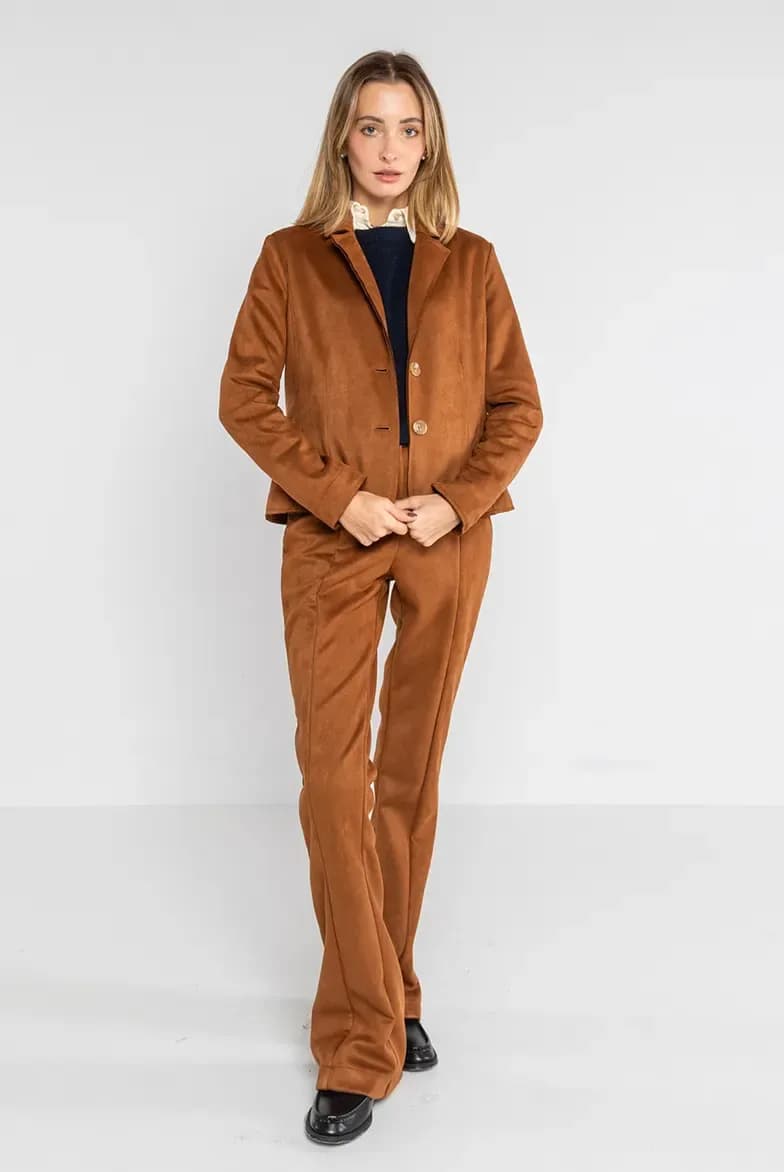 LOKITA | Pantalone flare effetto camoscio - 4