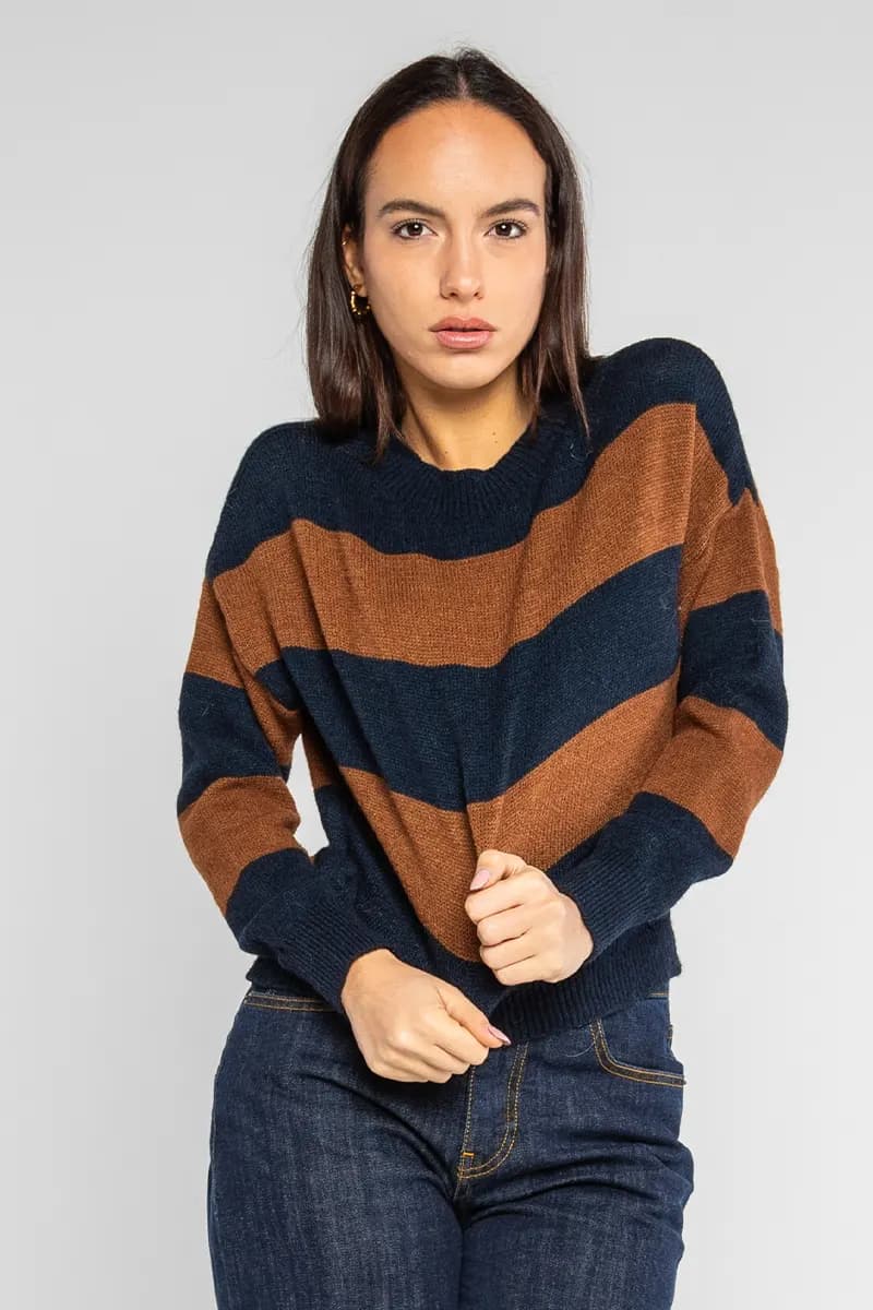 LOKITA | Pullover girocollo a righe - 1