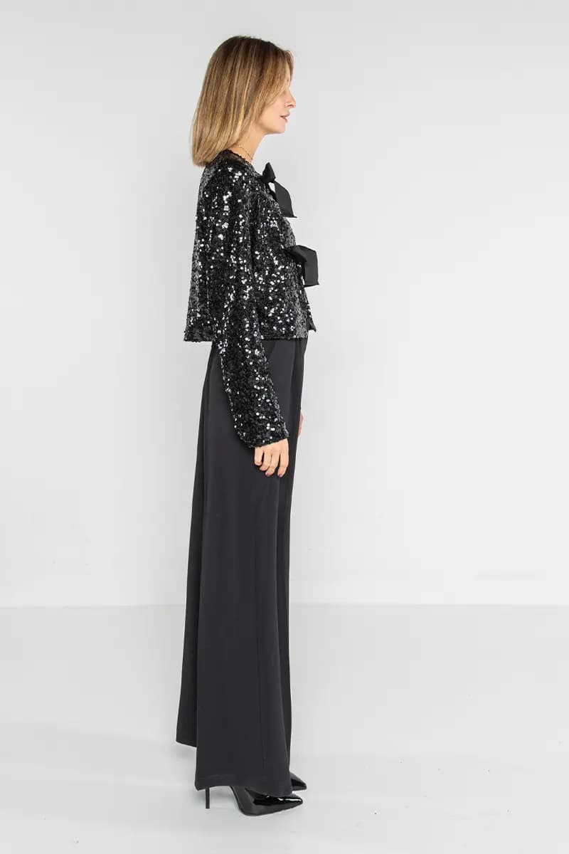 LOKITA | Giacca in paillettes chiusura fiocchi - 5