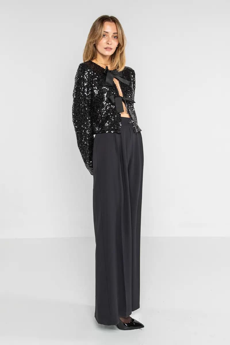 LOKITA | Giacca in paillettes chiusura fiocchi - 6