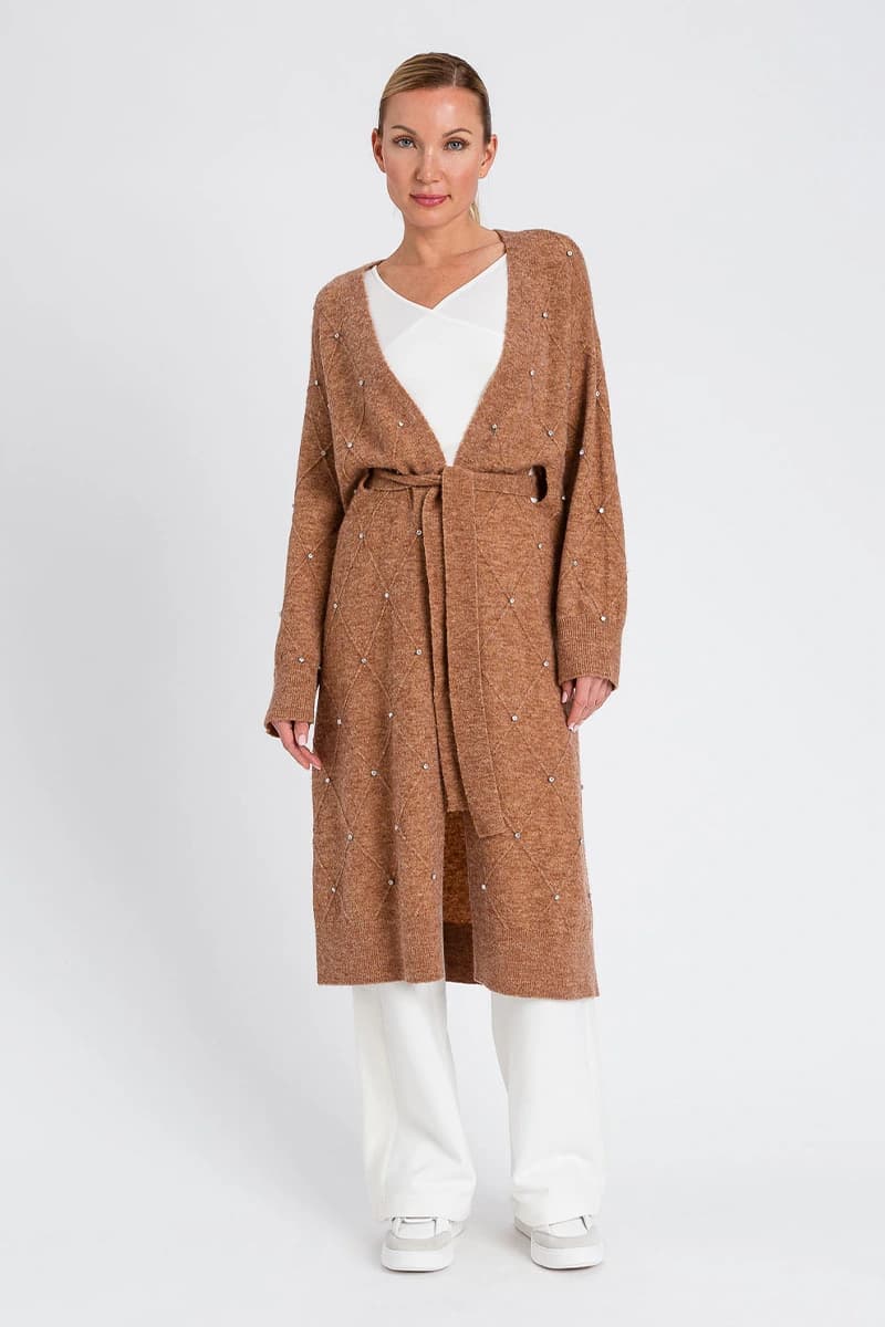 TWINSET | Cardigan lungo in maglia con applicazioni - 8
