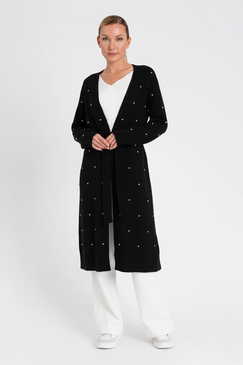 TWINSET | Cardigan lungo in maglia con applicazioni - 7