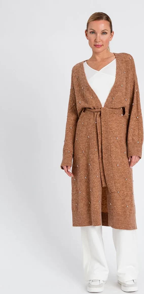 TWINSET | Cardigan lungo in maglia con applicazioni - 1