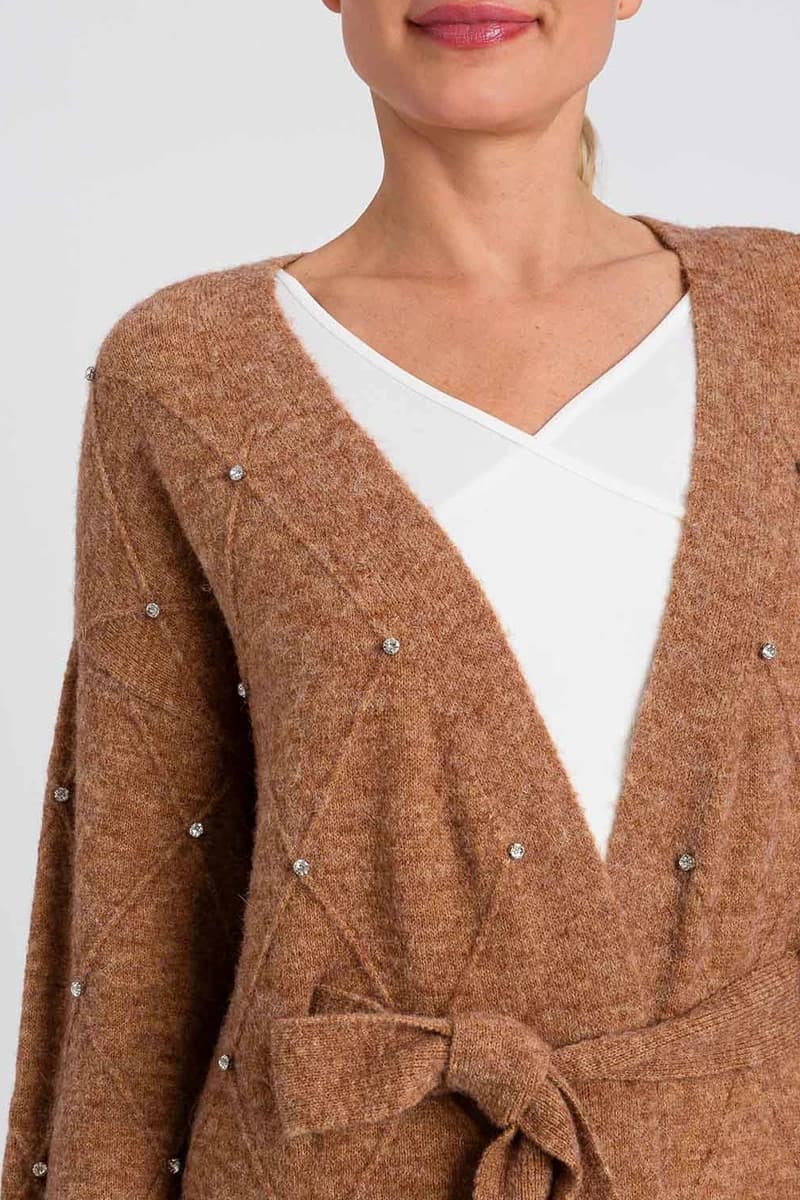 TWINSET | Cardigan lungo in maglia con applicazioni - 2