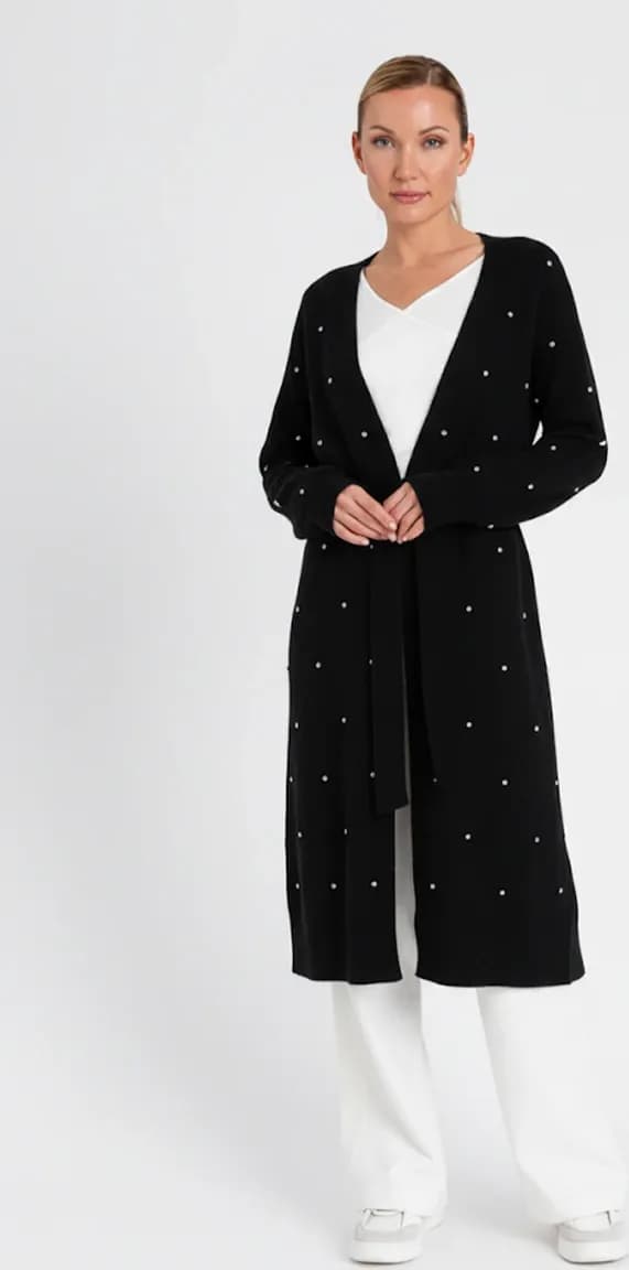 TWINSET | Cardigan lungo in maglia con applicazioni - 4