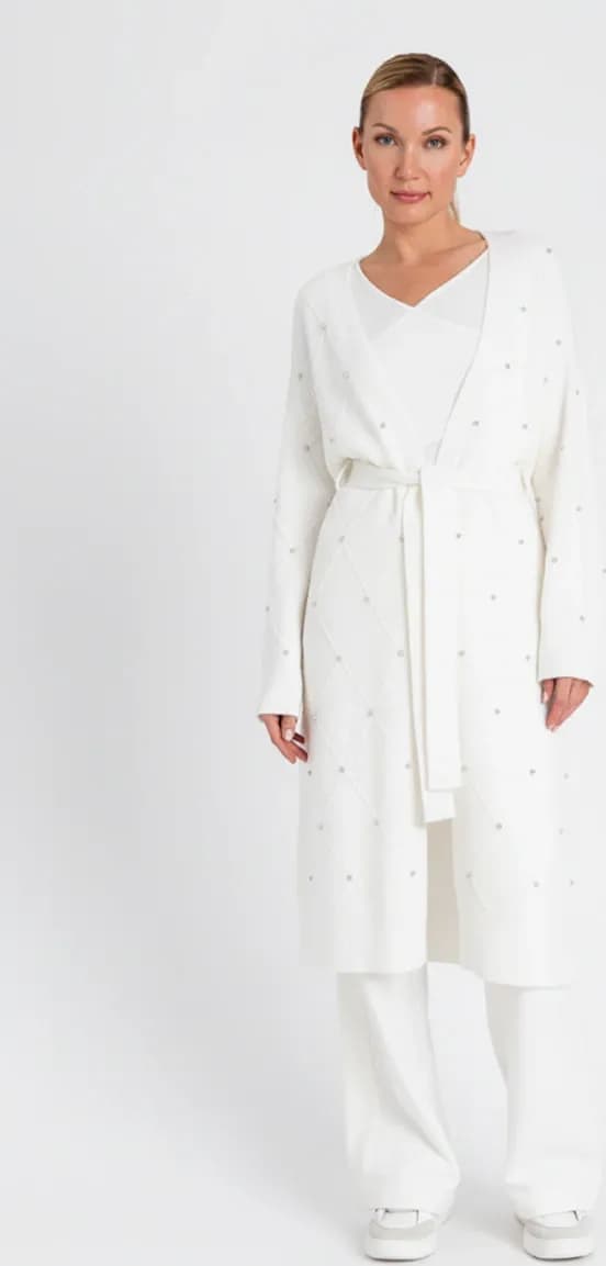TWINSET | Cardigan lungo in maglia con applicazioni - 5