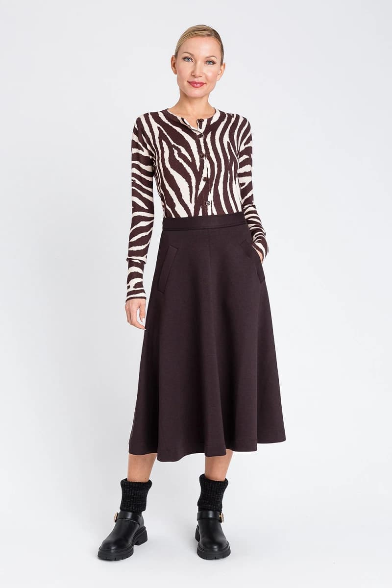TWINSET | Cardigan collo coreana con stampa zebrata - 4