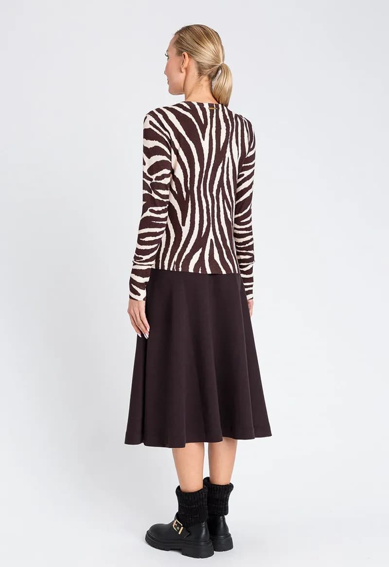TWINSET | Cardigan collo coreana con stampa zebrata - 2