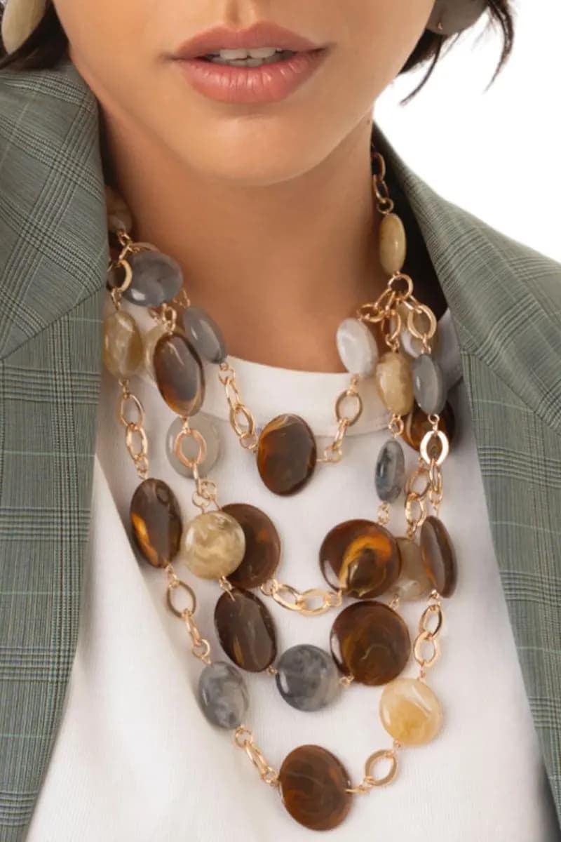 MYA ACCESSORIES | Collana girocollo a catena cascata di pietre - 5