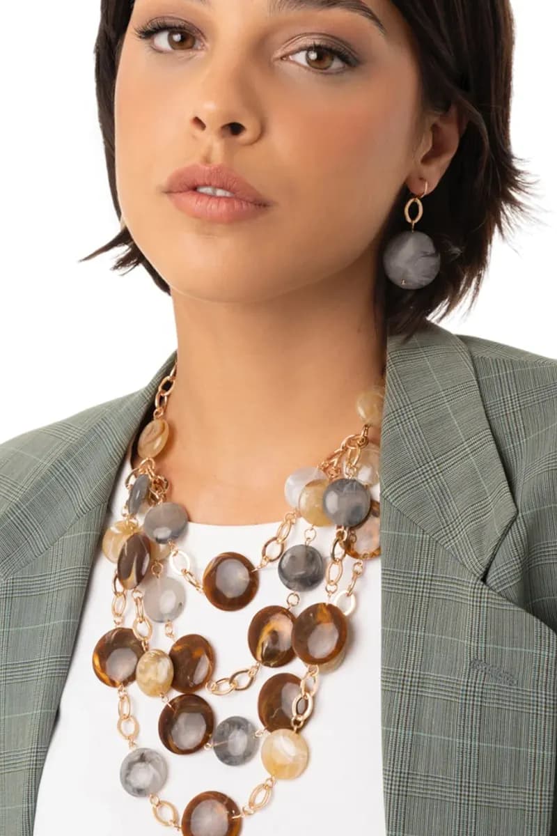 MYA ACCESSORIES | Collana girocollo a catena cascata di pietre - 4