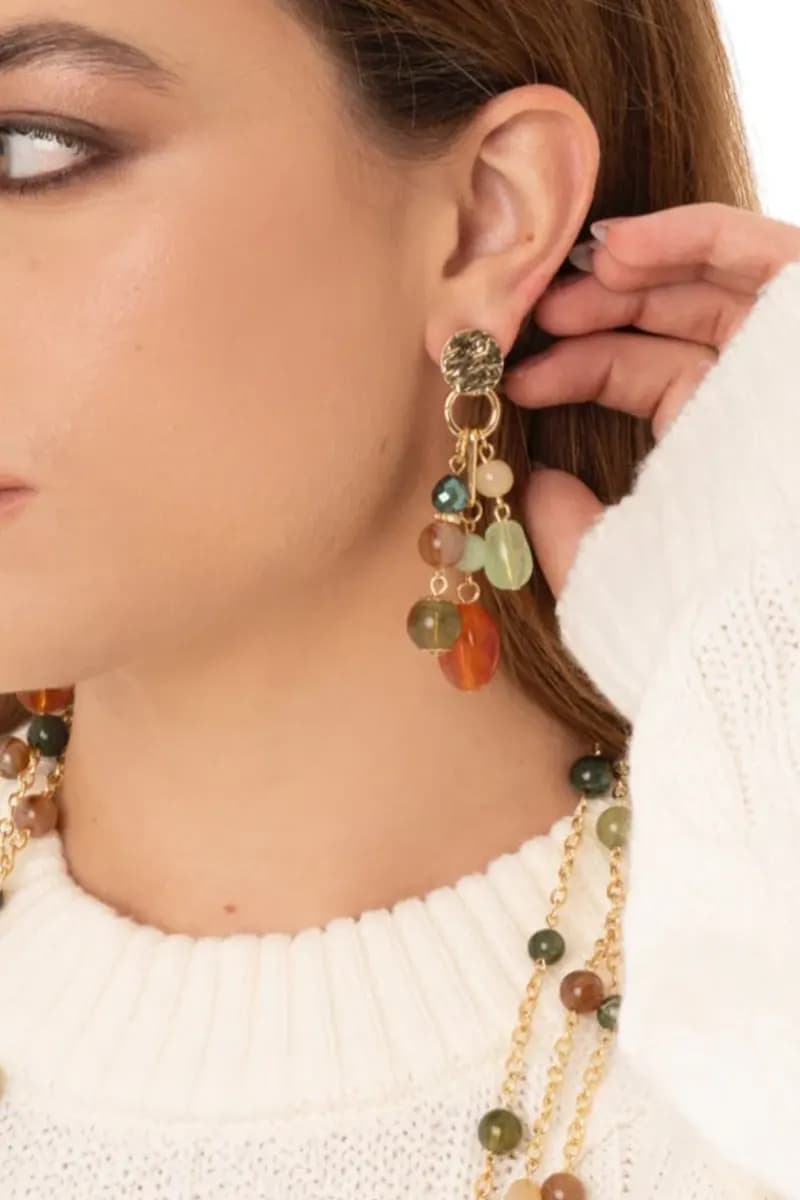 MYA ACCESSORIES | Orecchini pendenti a grappolo con pietre - 3