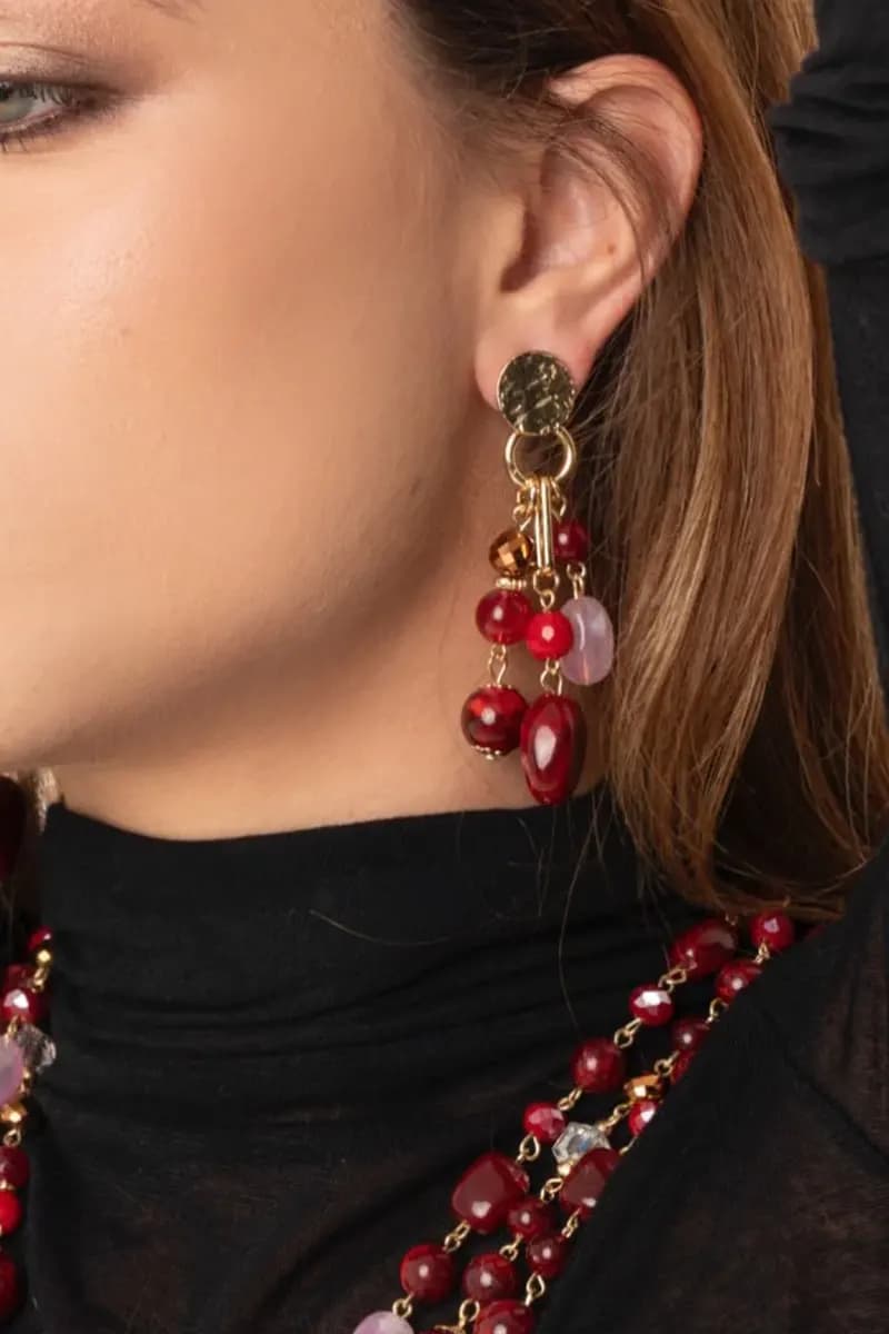 MYA ACCESSORIES | Orecchini pendenti a grappolo con pietre - 3