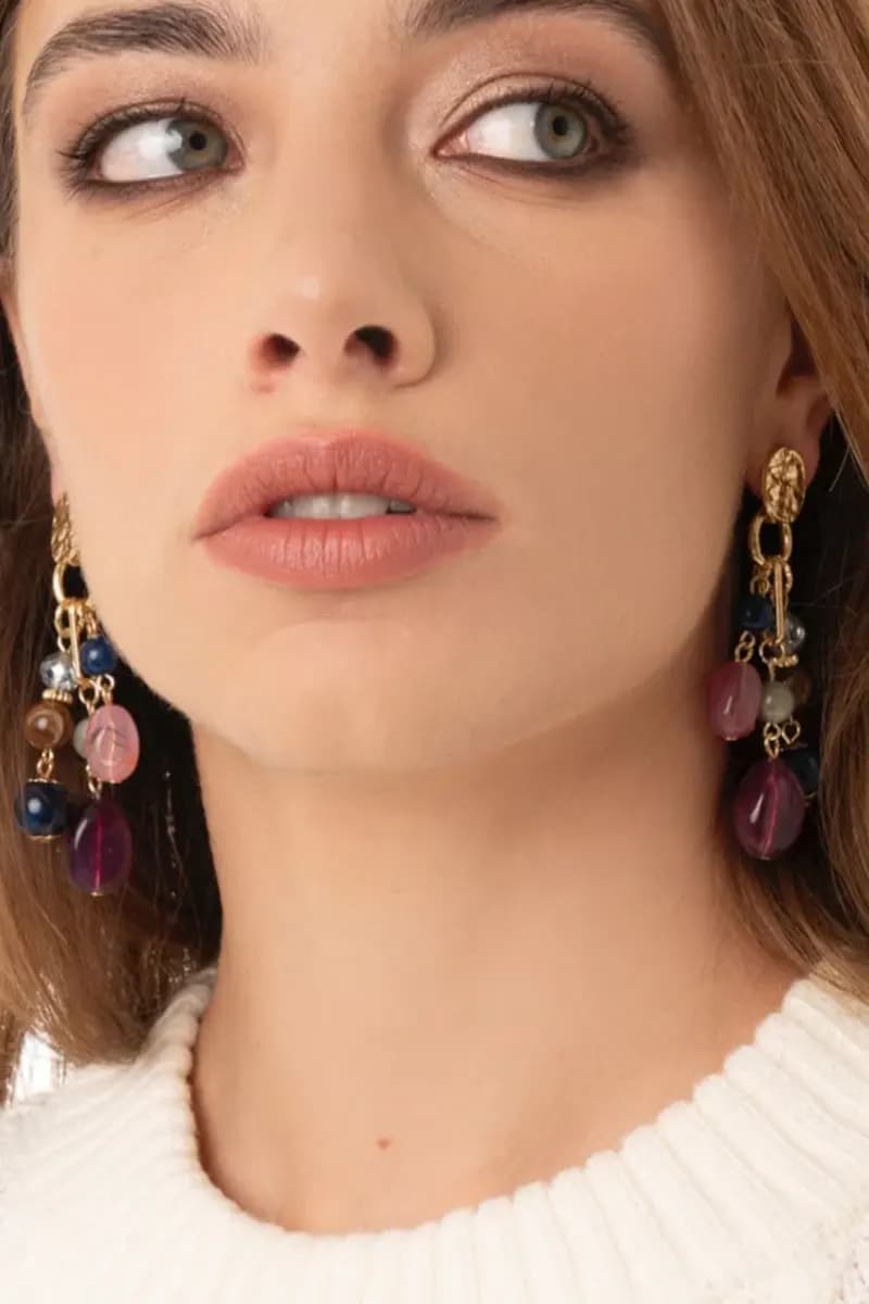 MYA ACCESSORIES | Orecchini pendenti a grappolo con pietre - 3