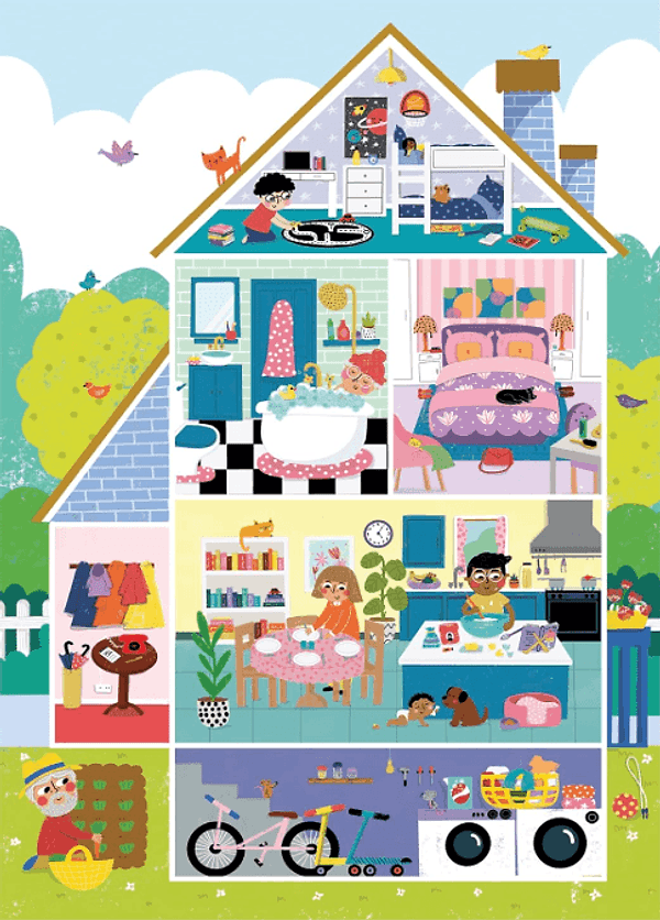 Clementoni - Puzzle Home Sweet Home Supercolor -104 Maxi Pezzi 62x42 cm (+4 Anni) - 2