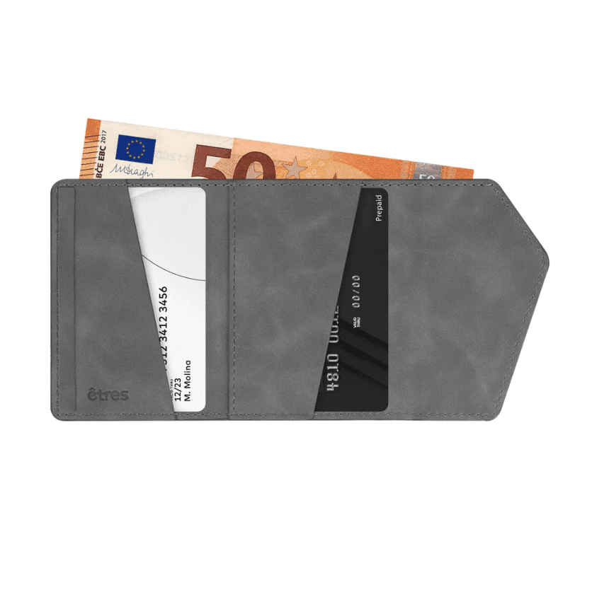 Etres - Portafoglio Easy Smart Icon si aggancia facilmente allo Smartphone - Grigio (ET-ES003) - 3