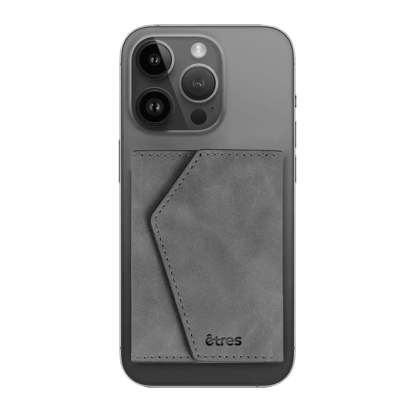 Etres - Portafoglio Easy Smart Icon si aggancia facilmente allo Smartphone - Grigio (ET-ES003) - 6