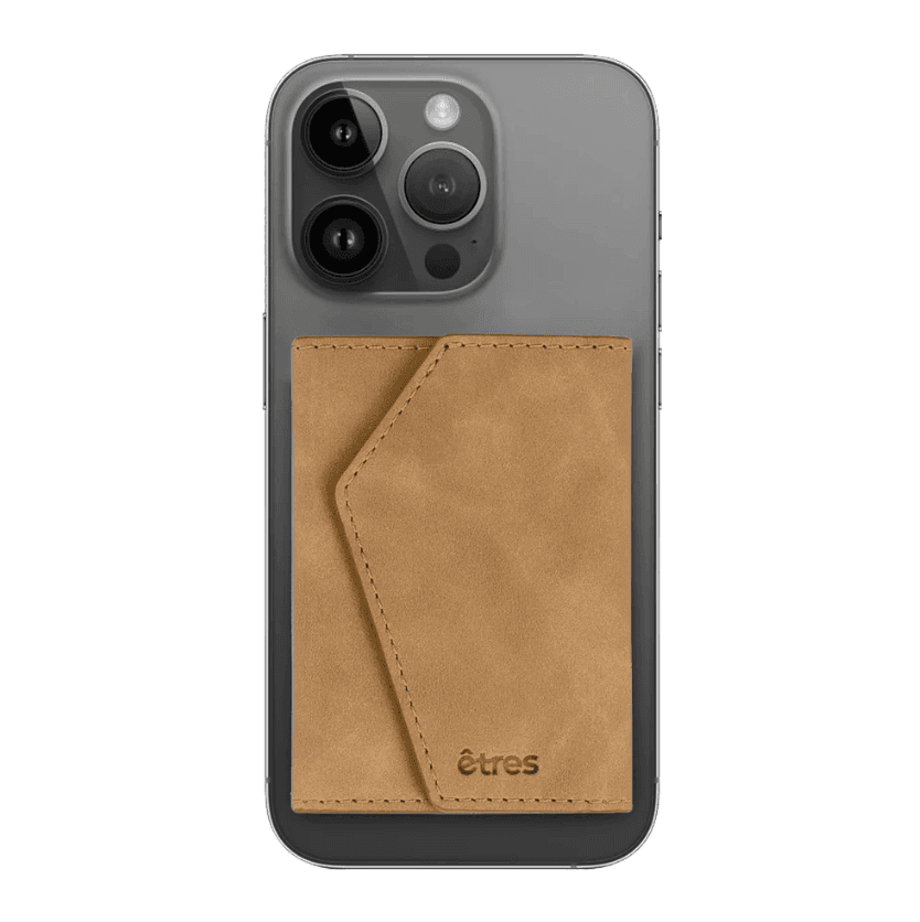 Etres - Portafoglio Easy Smart Icon si aggancia facilmente allo Smartphone - Marrone Chiaro (ET-ES004) - 6