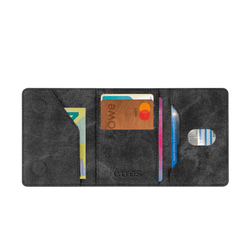 Etres - Portafoglio Smart Icon Jeans si aggancia facilmente allo Smartphone - Jeans Black (ET-CL020) - 2