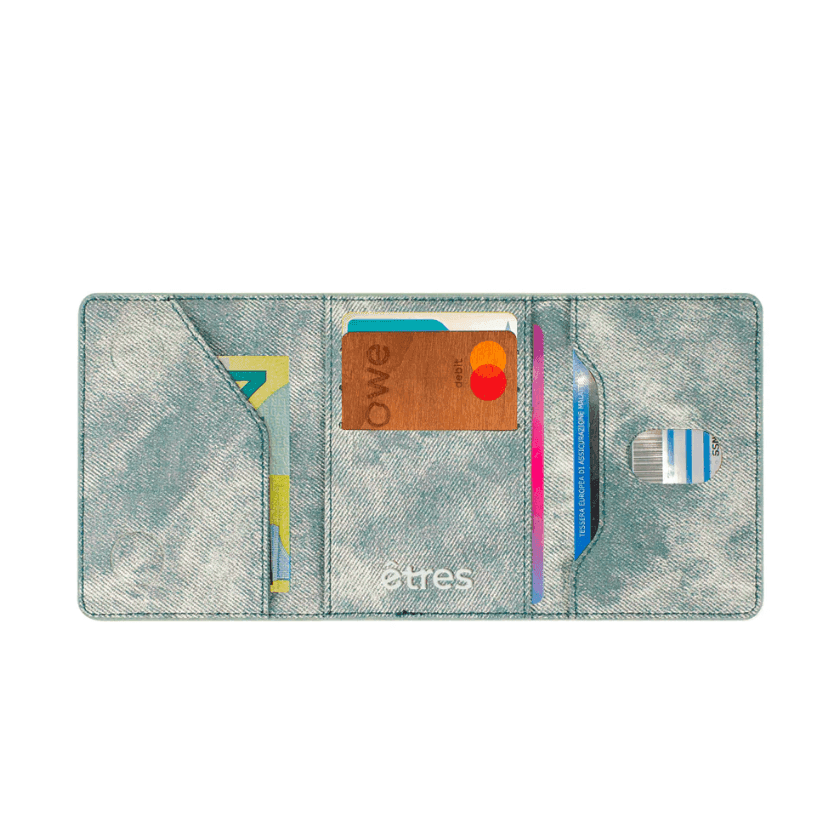 Etres - Portafoglio Smart Icon Jeans si aggancia facilmente allo Smartphone - Jeans Light Blue (ET-CL021) - 3