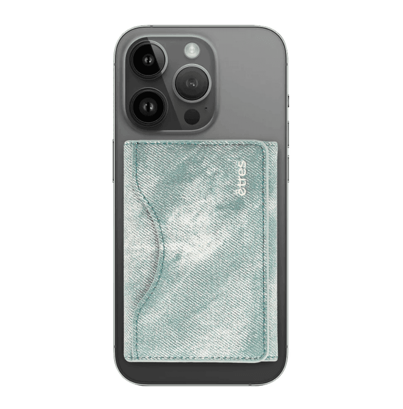 Etres - Portafoglio Smart Icon Jeans si aggancia facilmente allo Smartphone - Jeans Light Blue (ET-CL021) - 6