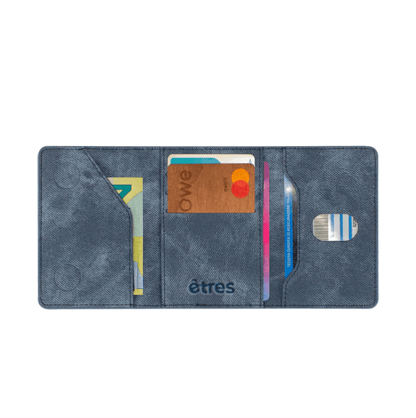Etres - Portafoglio Smart Icon Jeans si aggancia facilmente allo Smartphone - Jeans Blue (ET-CL022) - 3