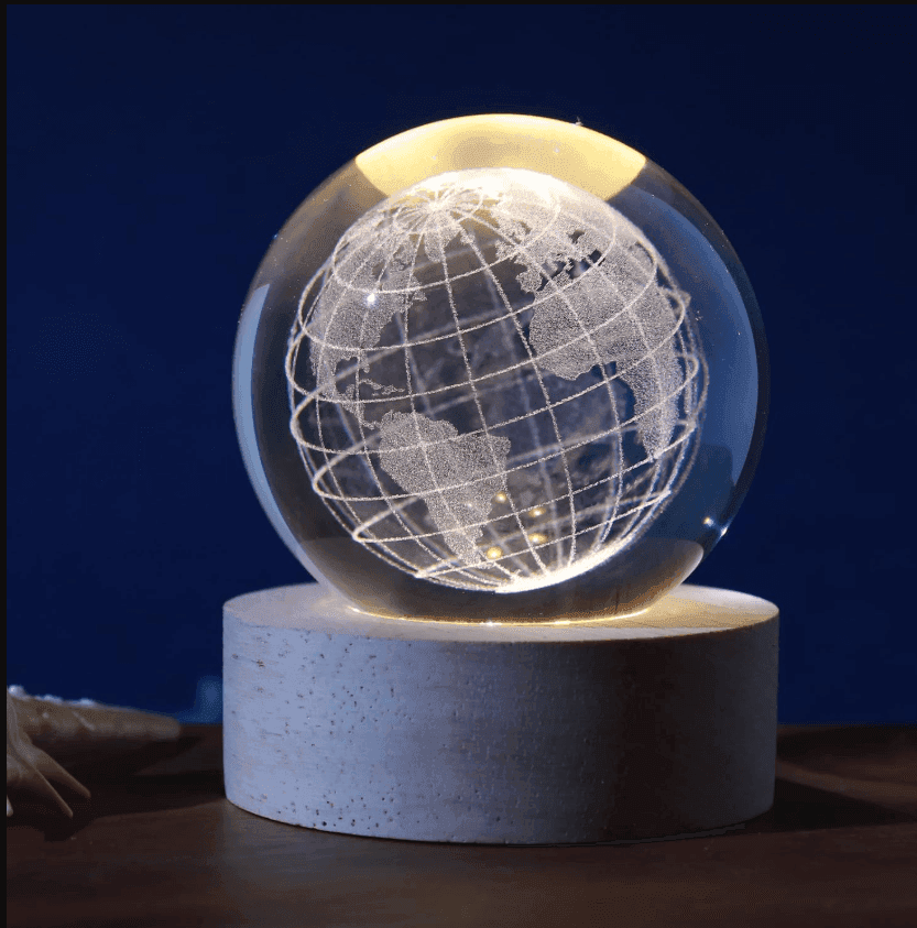 i-Total - Lampada Sfera Mondo in vetro 3D con LED RGB effetto sul soffitto (XL2712A) - 2