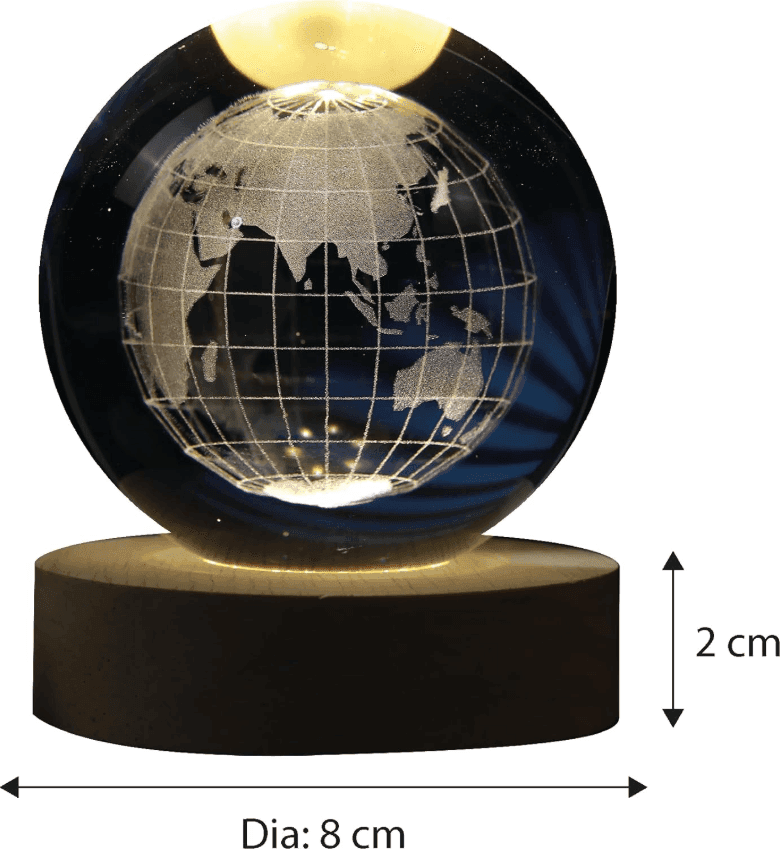 i-Total - Lampada Sfera Mondo in vetro 3D con LED RGB effetto sul soffitto (XL2712A) - 3