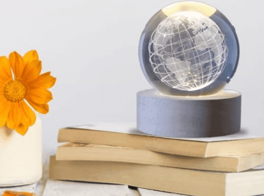 i-Total - Lampada Sfera Mondo in vetro 3D con LED RGB effetto sul soffitto (XL2712A) - 4