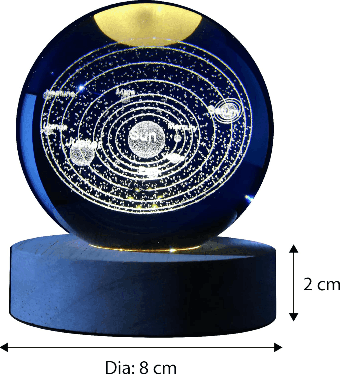 i-Total - Lampada Sfera Sistema Solare in vetro 3D con LED RGB effetto sul soffitto (XL2716A) - 2