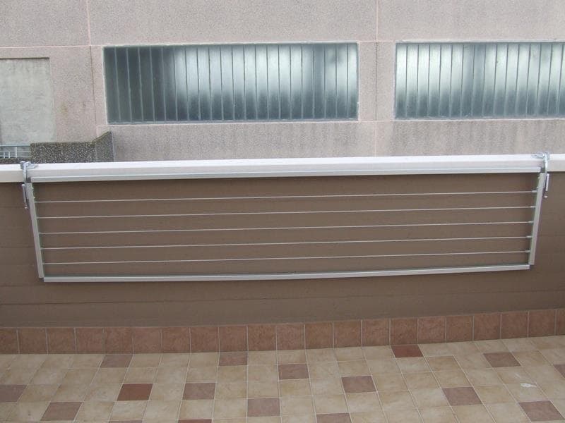 Stendibiancheria richiudibile per muretto, stendino per balconi in muratura alluminio anodizzato antiruggine - 4