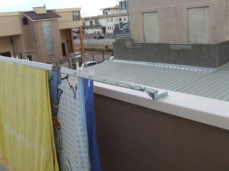 Stendibiancheria richiudibile per muretto, stendino per balconi in muratura alluminio anodizzato antiruggine - 8
