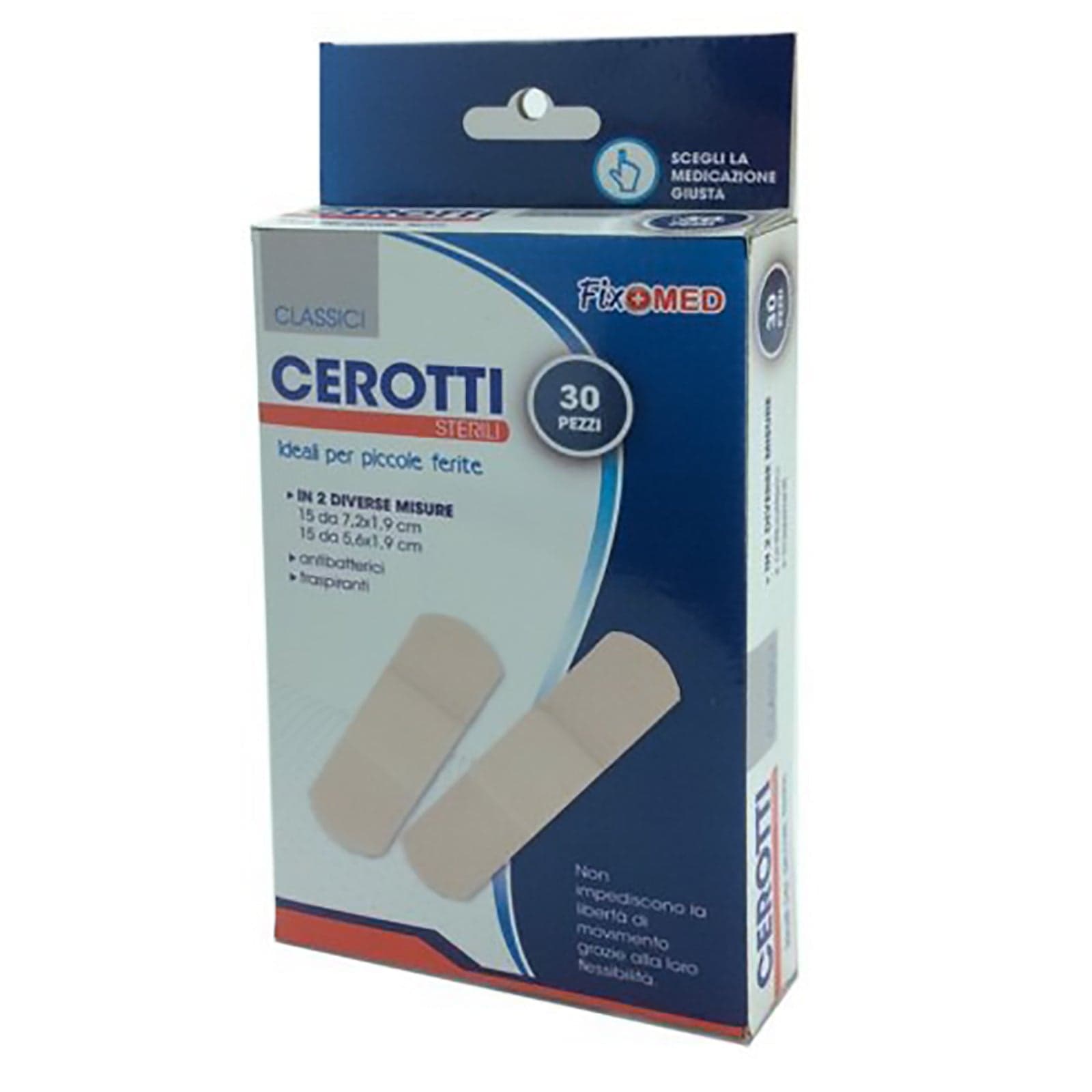 Cerotti sterili classici per piccole ferite antibatterici e traspiranti 30 pezzi - 2