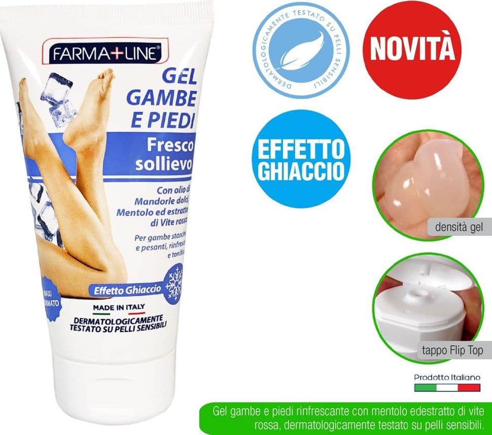 GEL GAMBE STANCHE PIEDI FRESCO SOLLIEVO EFFETTO GHIACCIO RIMEDIO COSMETICO 150ML GEL5135A - 2