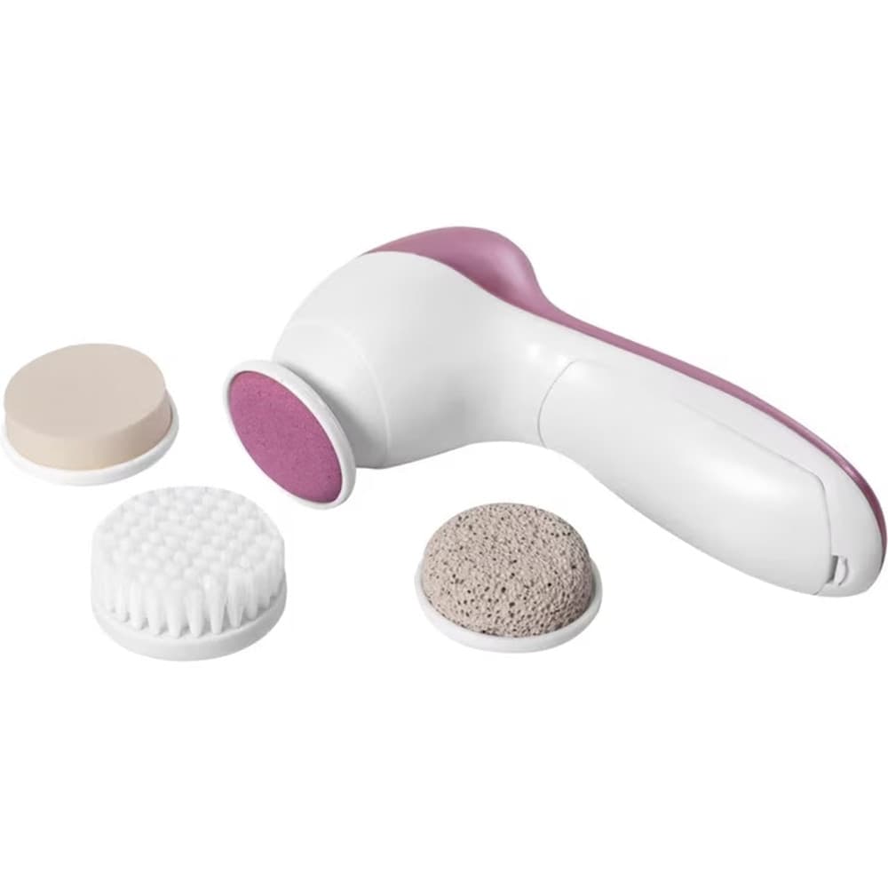 SET PULIZIA 4IN1 PER CORPO VISO 5PZ ELETTRICO 4 TESTINE 2 VELOCITÀ REGOLABILI A BATTERIE - 3