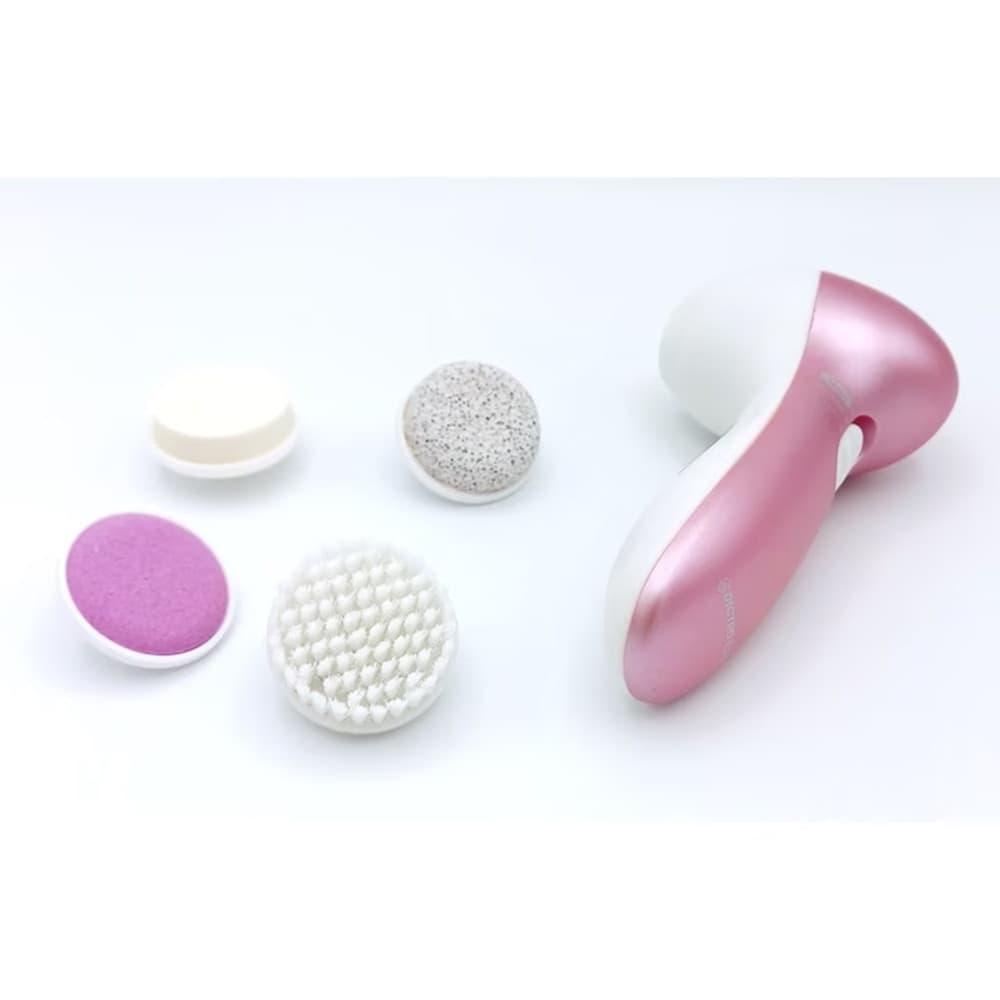 SET PULIZIA 4IN1 PER CORPO VISO 5PZ ELETTRICO 4 TESTINE 2 VELOCITÀ REGOLABILI A BATTERIE - 4