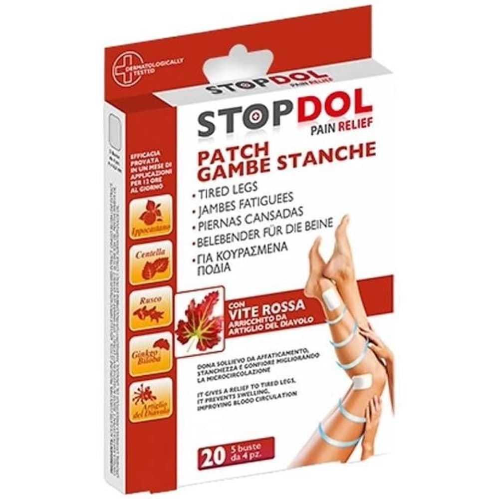 SET 20 CEROTTI ANTIDOLORIFICI CON VITE ROSSA PATCH PER GAMBE STANCHE SOLLIEVO DOLORE 119768