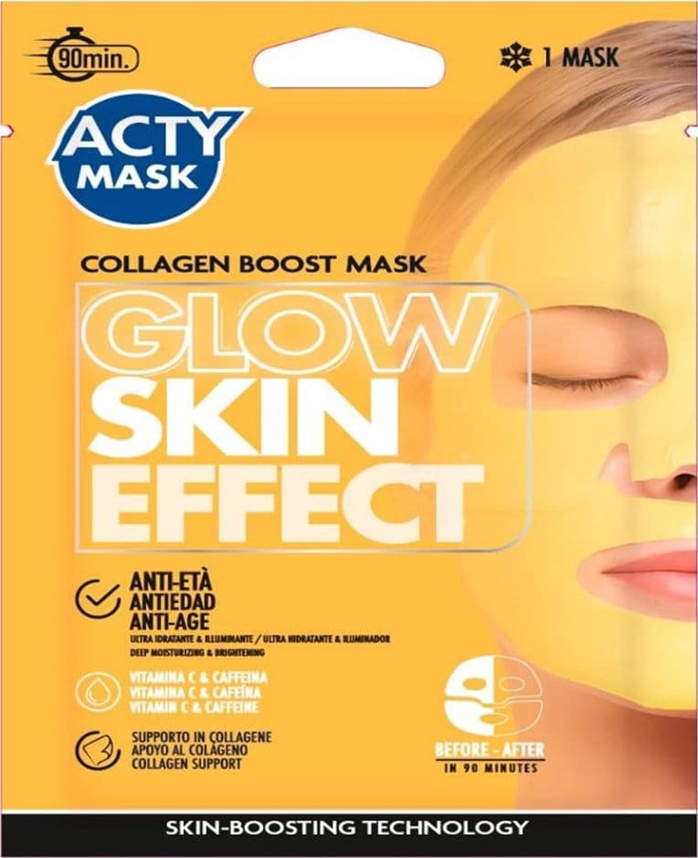 MASCHERA VISO IN TESSUTO ANTI-ETÀ EFFETTO PELLE LUMINOSA CON VITAMINA C CAFFEINA 168360V