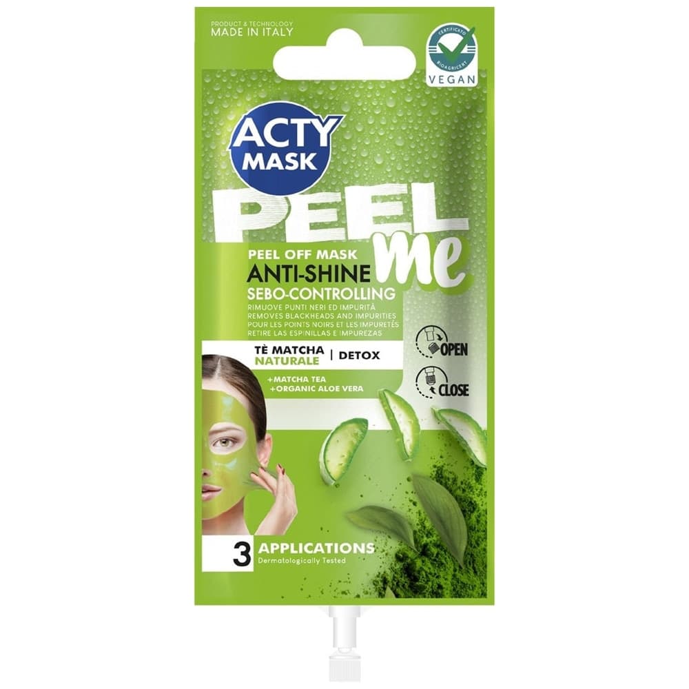 SET 3PZ MASCHERA PEEL OFF ANTI-LUCIDITÀ TÈ MATCHA NATURALE ALOE VERA DETOX 15ML 166946IE