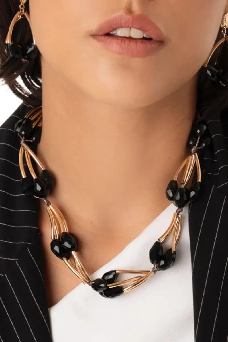 MYA ACCESSORIES | Collana girocollo strutturato in metallo - 5