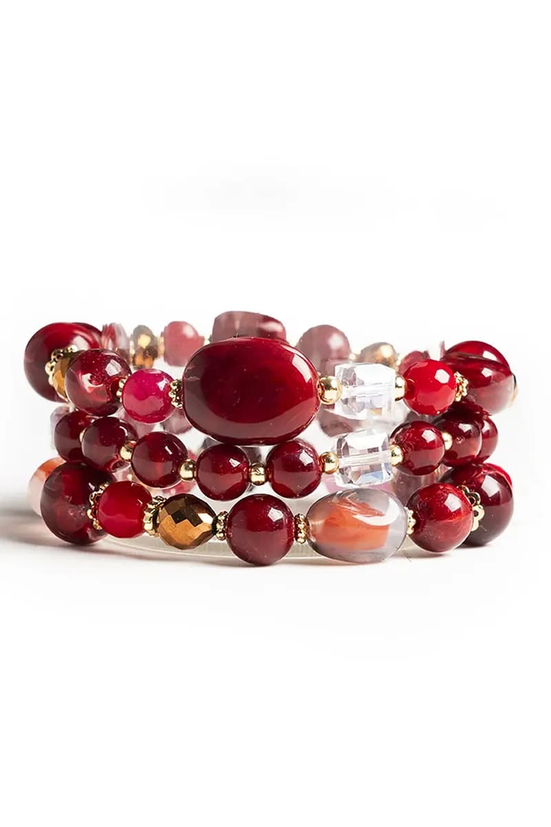 MYA ACCESSORIES | Bracciale elastico tre linee con pietre - 2