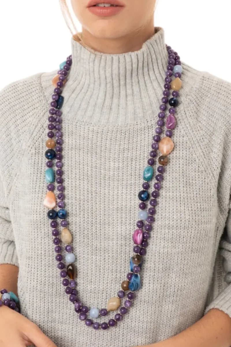 MYA ACCESSORIES | Collana lunga con pietre in acrilico - 4