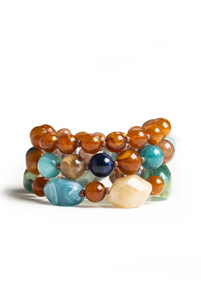 MYA ACCESSORIES | Bracciale elastico tre linee con sfere - 2