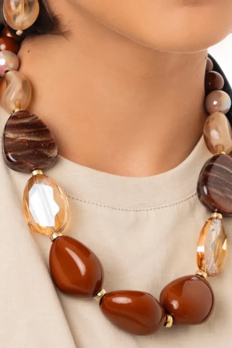 MYA ACCESSORIES | Collana girocollo con pietre in acrilico - 4