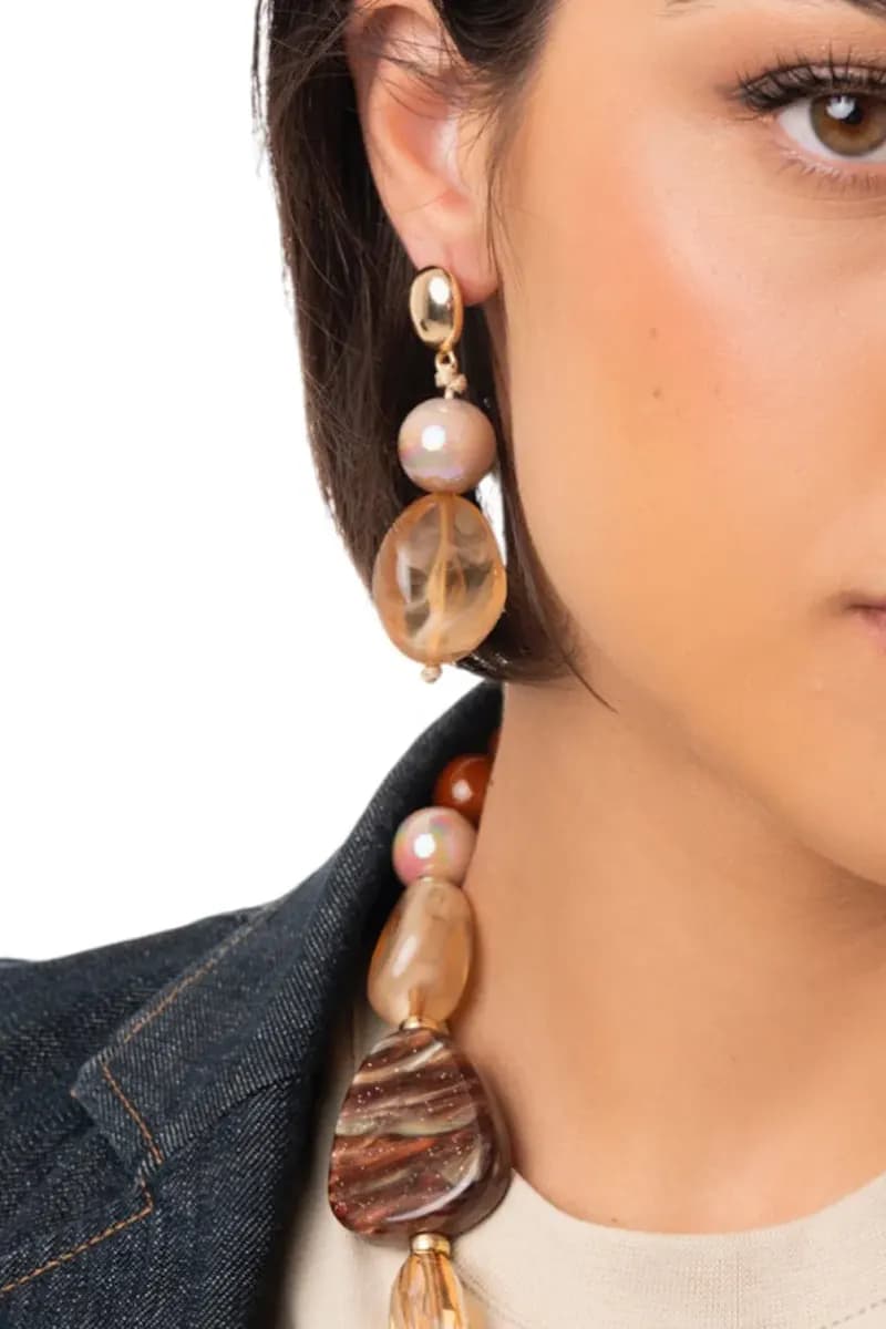 MYA ACCESSORIES | Orecchini pendenti con pietre in acrilico - 3